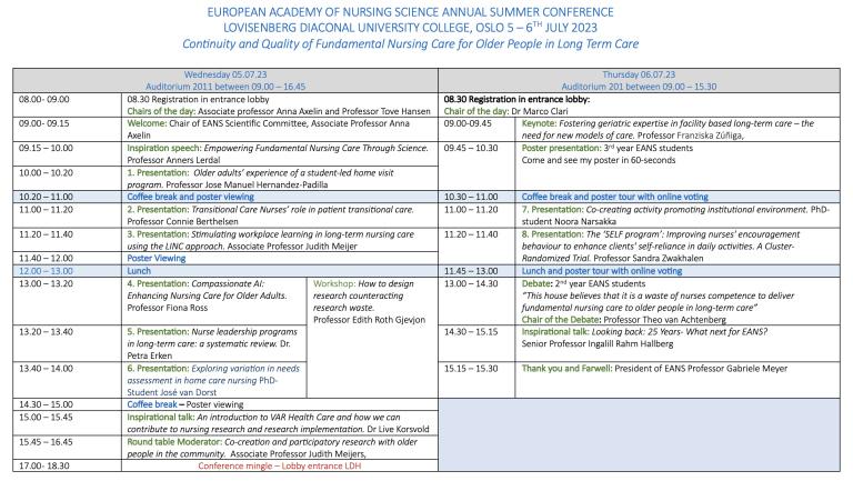 Program for eans konferanse