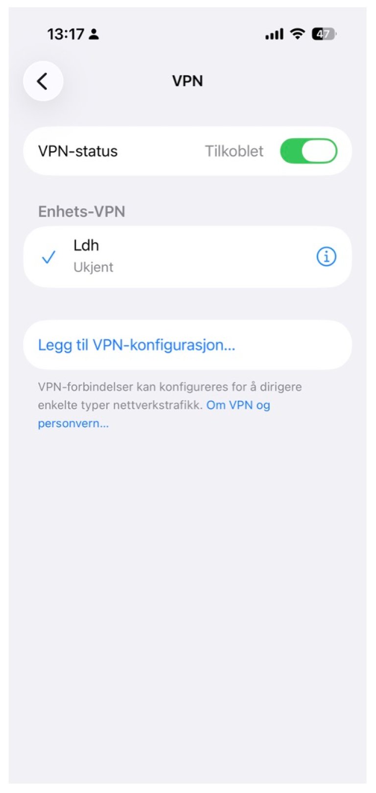 VPN-tilkoblet
