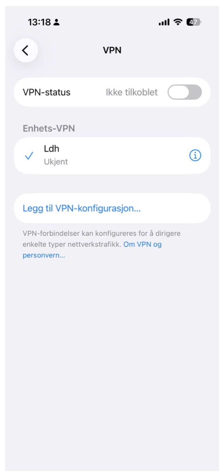 Koble til VPN