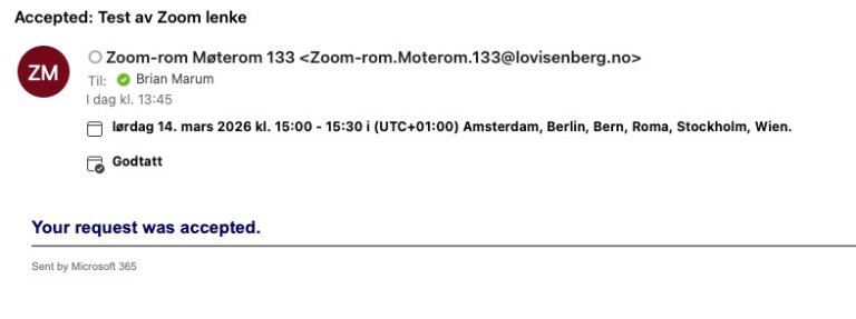 Bekreftelse av bookingen