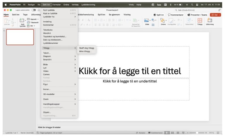 PowerPoint sett inn