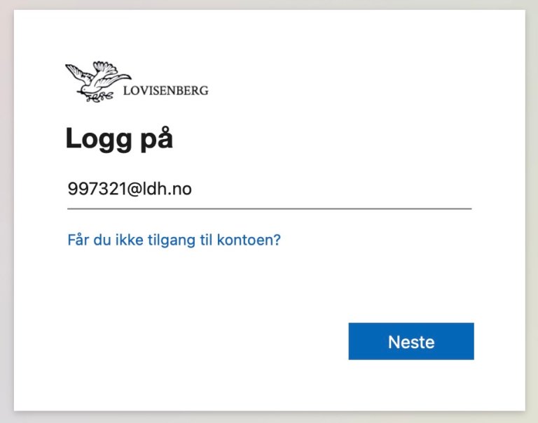Pålogging med studentnummer