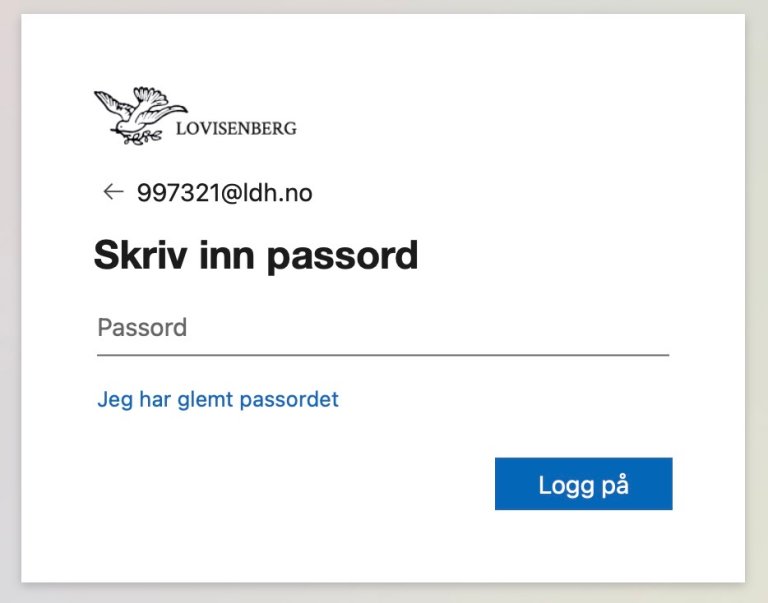Pålogging med Feide påssord