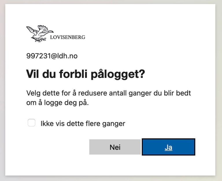Forbli pålogget?
