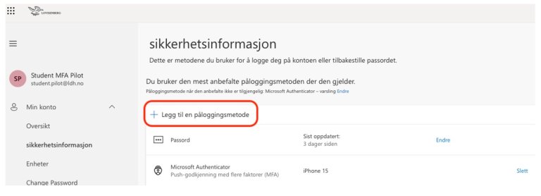 Påloggingsmetode