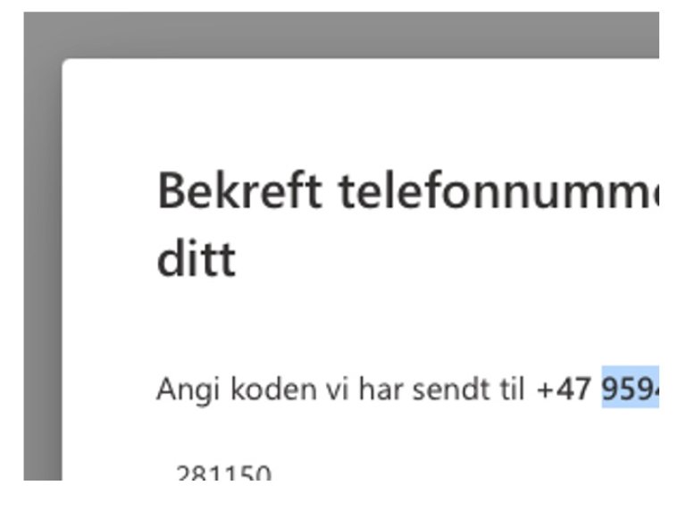 Bekreft telefonnumer