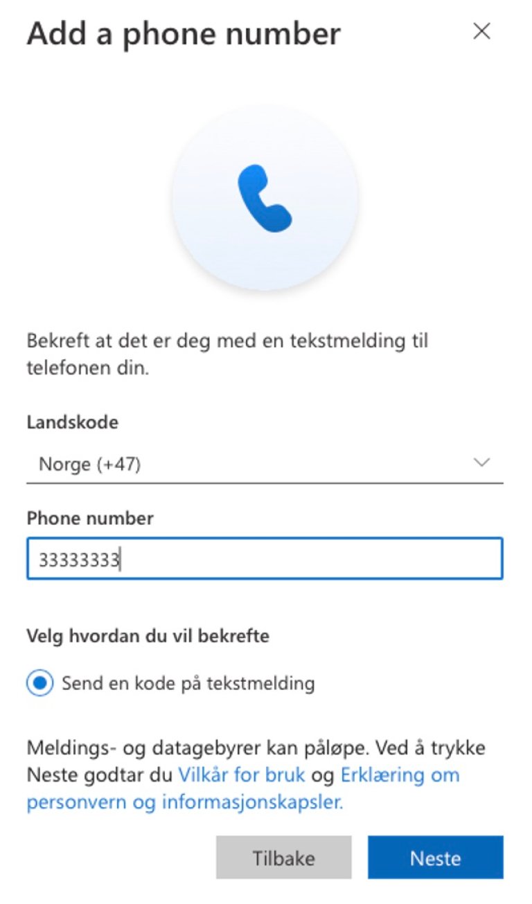 Legg til telefonnummer