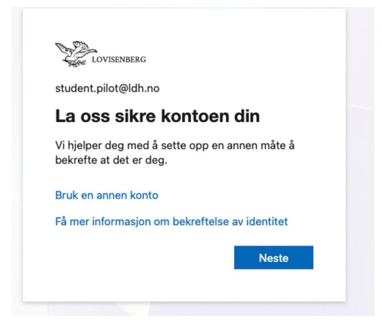 Sikring av kontoen