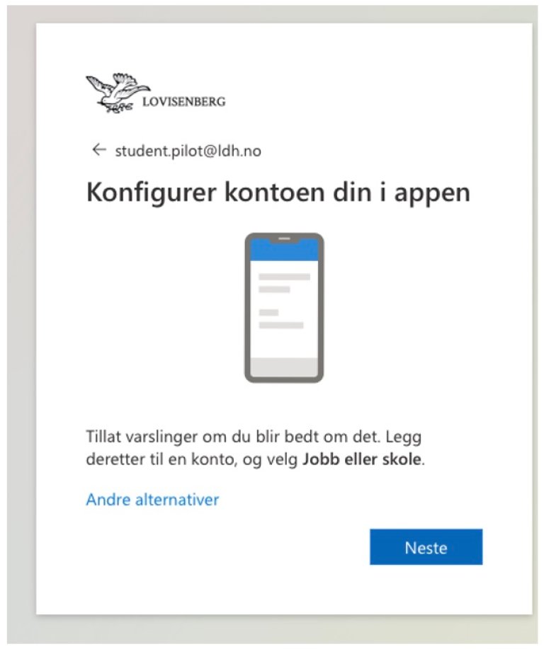 Åpne authenticator appen