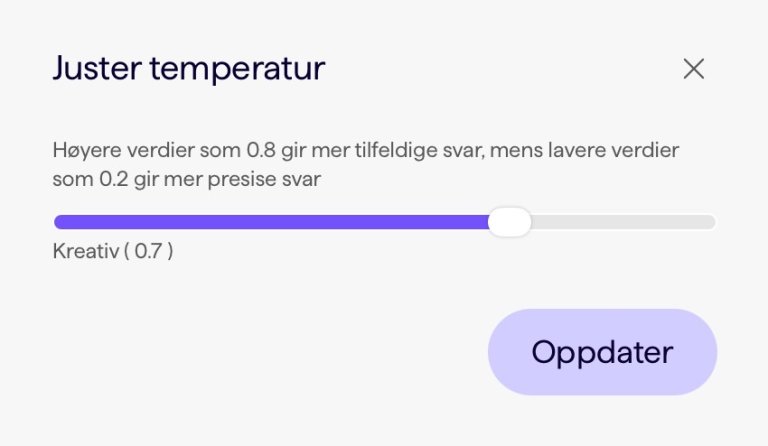Juster temperatur