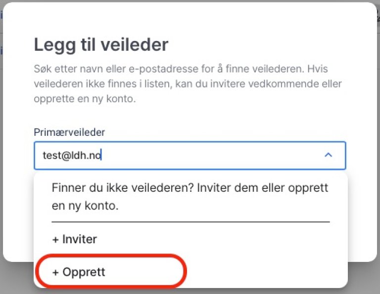 Opprett veileder