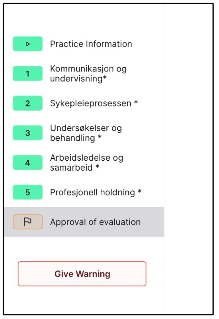 Skjema for fare for ikke bestått praksis