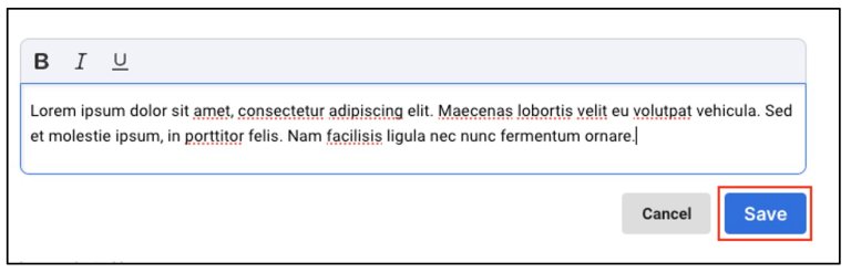 Kommentarer i skjemaet