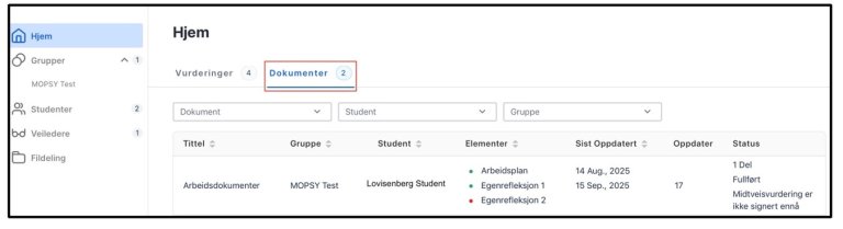 Hvordan finne arbeidsplanen til studenten
