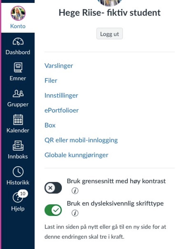 Dysleksivennlig skrifttype
