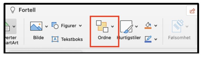 Ordne-funksjon i PowerPoint