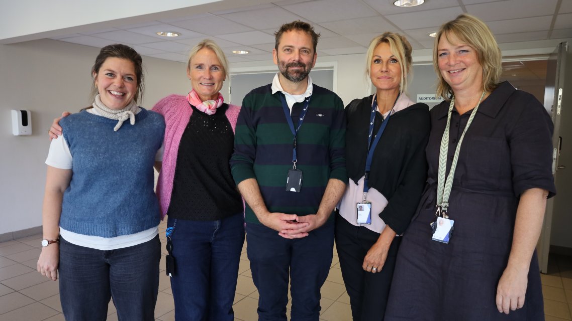 Fra venstre: Karoline Skedsmo, Anette Hestdal Loso, Roger Marchen, Camilla Olaussen og Hege Vistven Stenseth